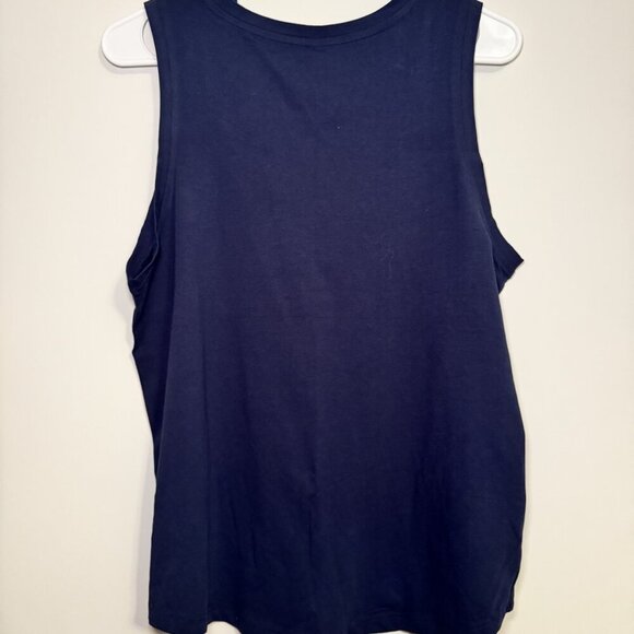 Ariat Size Large (L) Ariat Women's Navy Tank Top with Coral Logo and Stars Graph - Picture 2 of 4